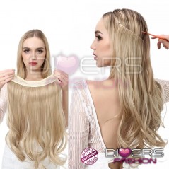 Extensions Fil Invisible Cheveux 100% humains Flip-In halo hair cheveux ondulées