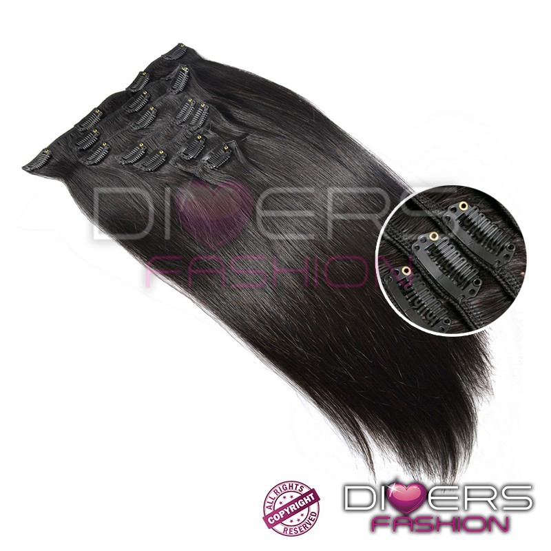 Extensions À Clips Cheveux lisses 100% humains Extensions À Clips Cheveux lisses 100% humains